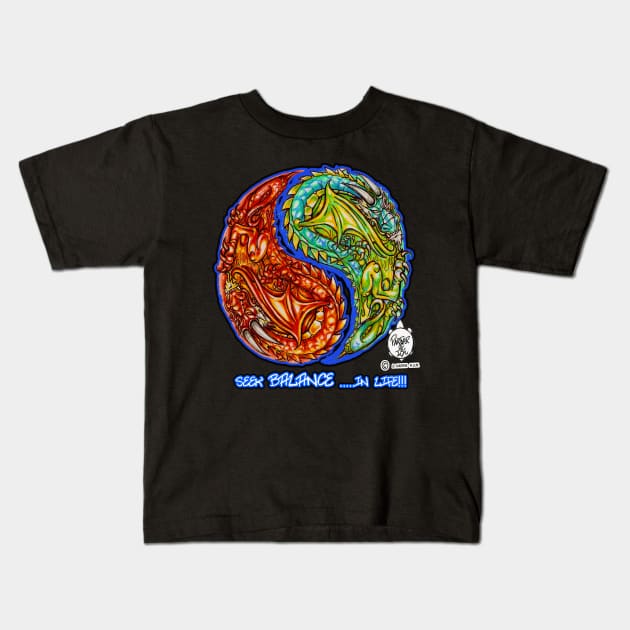 YIN AND YANG DRAGONS Kids T-Shirt by DHARRIS68